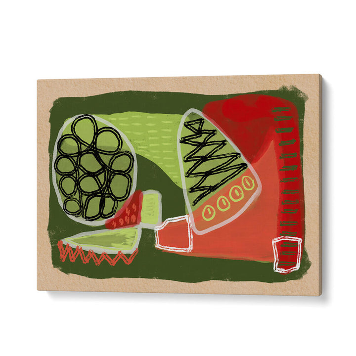 ABSTRACT GREEN AND RED , ABSTRACT PAINTINGS