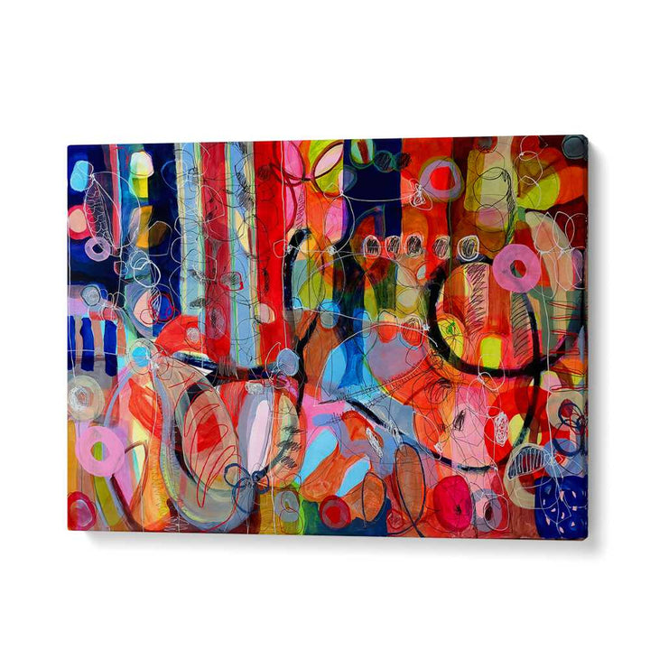 Vibrant colors and forms in AFTER THE RAIN III, ABSTRACT PAINTINGS, a stunning acrylic artwork for your space.