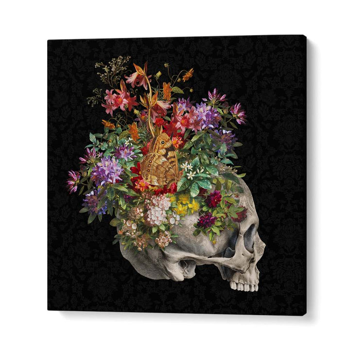BLOOMING SKULL WITH BUTTERFLY
