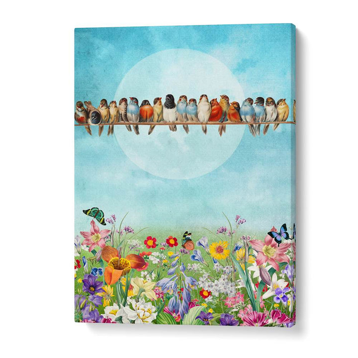 CHEERFUL BIRDS AND BLOOMS