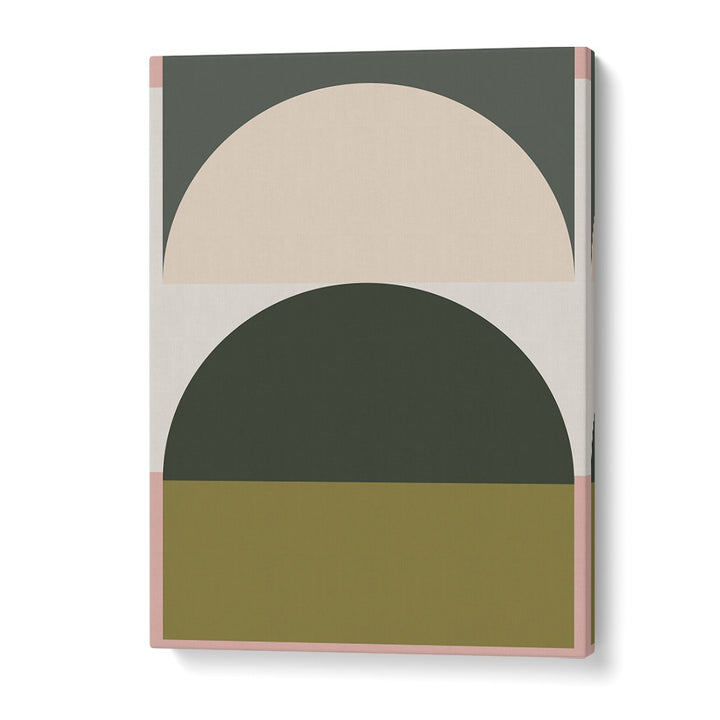 Stylish CONTEMPORARY ABSTRACT XIII, GEOMETRIC ART PRINTS featuring modern shapes and muted colors for elegant décor.