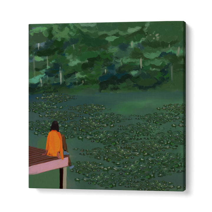 DAYDREAMING AT THE LAKE , PORTRAITS & FIGURATIVE ILLUSTRATIONS
