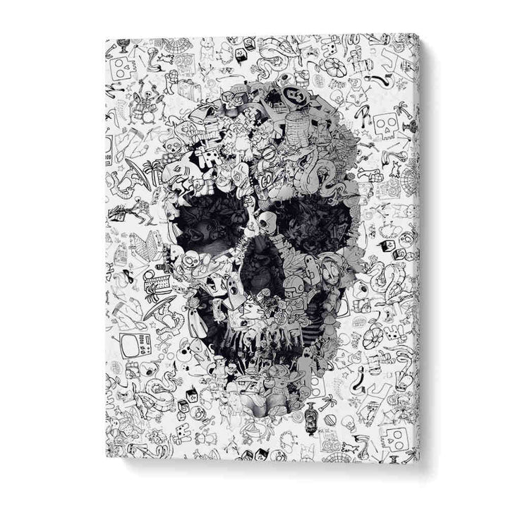 DOODLE SKULL , SURREAL ART PRINTS