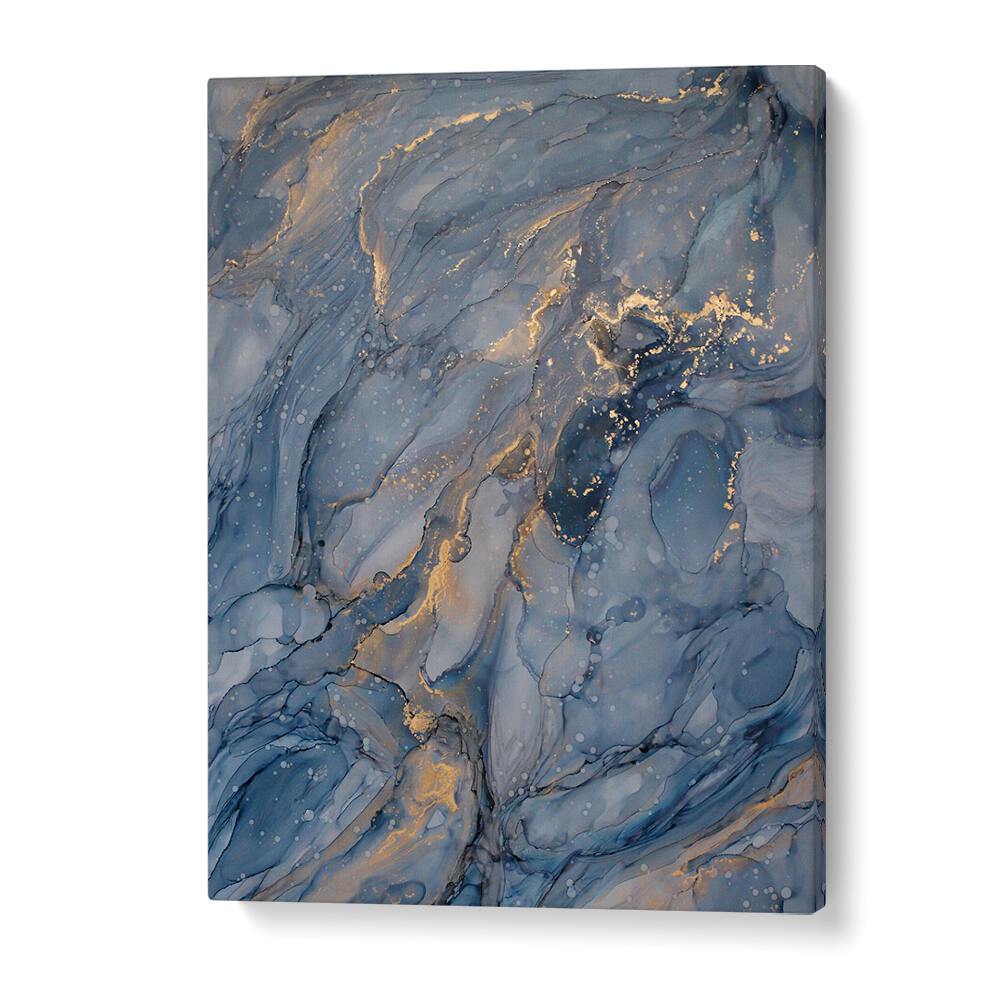 Stunning DELICATE BLUE, ABSTRACT PAINTINGS featuring fluid patterns and subtle gold accents for elegant decor.