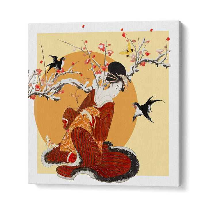 GEISHA PLUM BLOSSOMS SWALLOWS