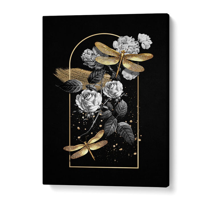 GILDED DRAGONFLIES AND ROSES