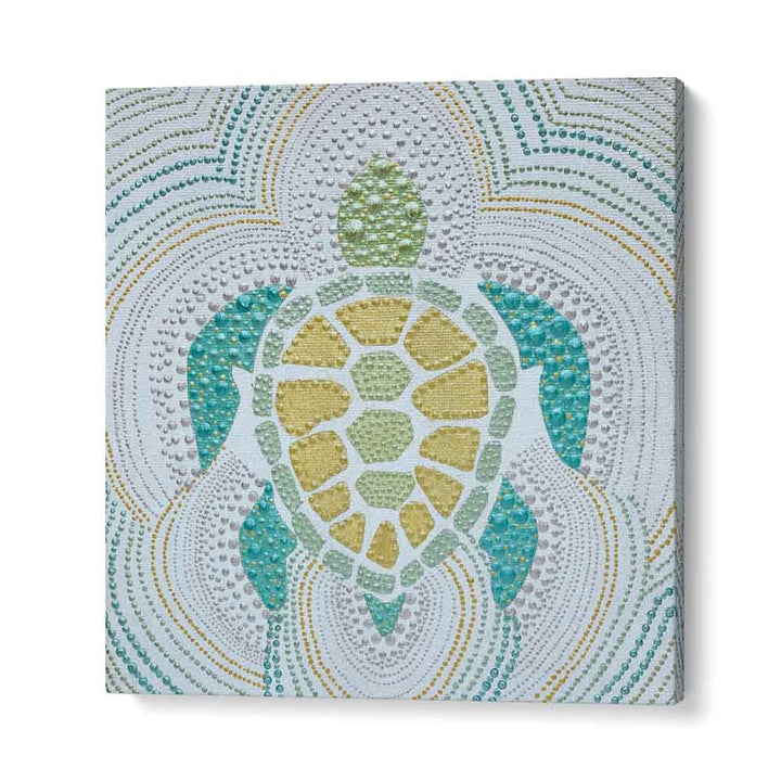Vibrant GREEN SEA TURTLE, ANIMAL PAINTINGS bring abstract wildlife decor to life, perfect for enhancing any space.