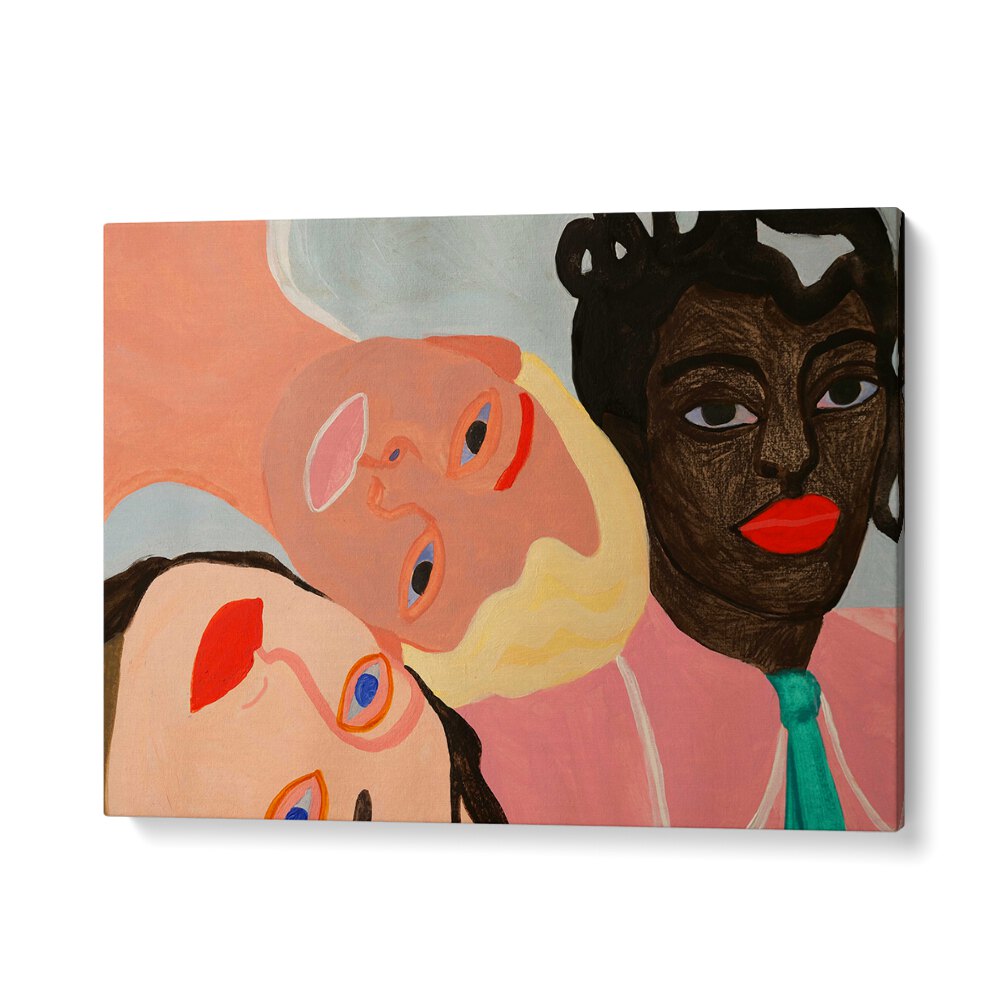 Stylish HERS, FASHION POSTERS featuring vibrant artwork of diverse faces, perfect for modern home decor.