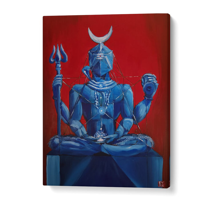 Vibrant "I AM E SHIVA, INDIAN ART PAINTINGS" by Imagineers Studio evokes divine consciousness and cosmic meditation.