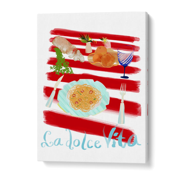 Stylish LA DOLCE VITA, KITCHEN POSTERS feature a vibrant Italian dining scene, perfect for enhancing your home decor.