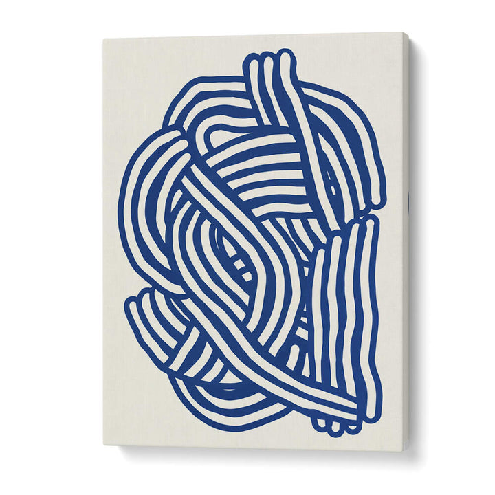 LINE ART ORGANIC SHAPE IN BLUE , LINE ART PAINTINGS