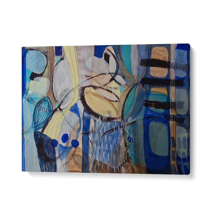 Vibrant LITTLE FISH, BIG FISH IV, ABSTRACT PAINTINGS showcase bold textures and colors, perfect for any room centerpiece.