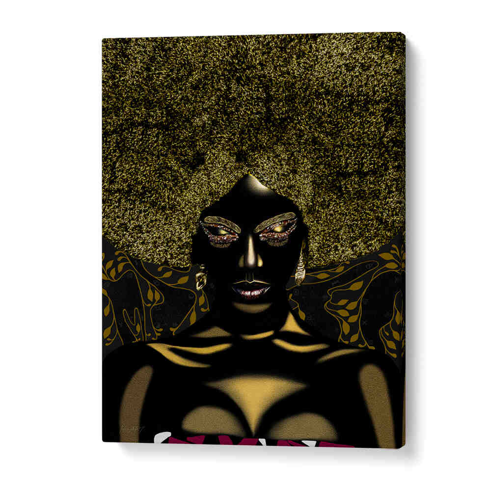 Bold and vibrant MAABENA, POP ART PAINTINGS piece showcasing a striking portrait that enhances any living space.