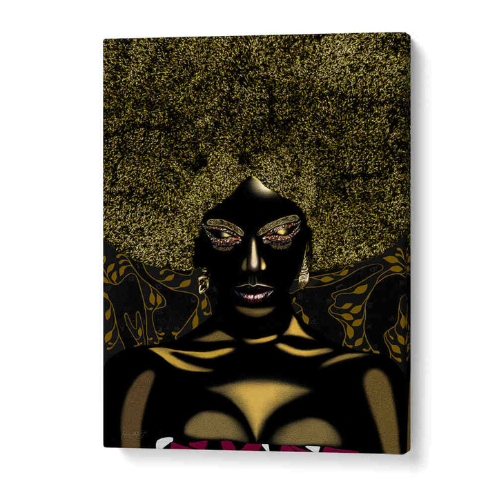Bold and vibrant MAABENA, POP ART PAINTINGS piece showcasing a striking portrait that enhances any living space.