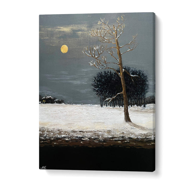 ON THE OUTSKIRTS OF A SNOWY EVENING FOREST