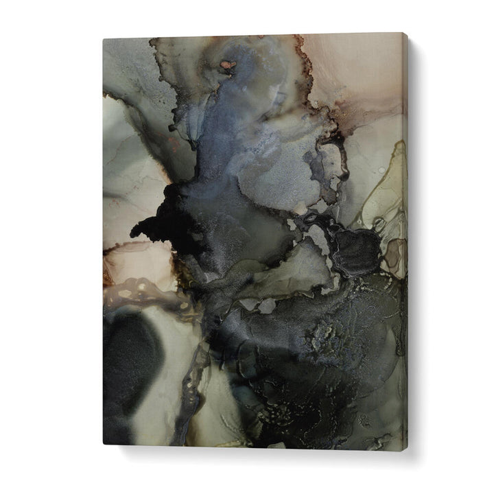 ORGANIC SHAPES WITH BLACK AND GRAY TONES , ABSTRACT PAINTINGS