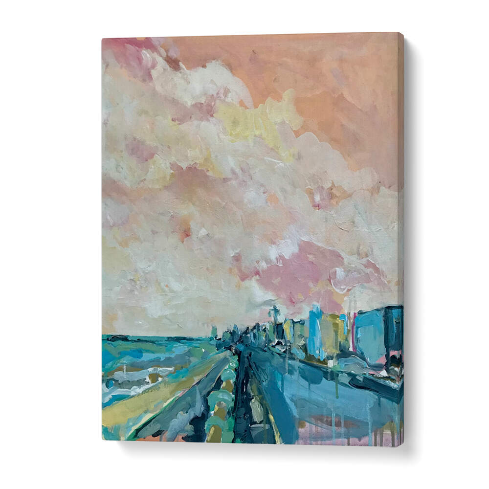 Serene Pastel Skyline Drift landscape paintings enhance your space with captivating colors and tranquil beauty.
