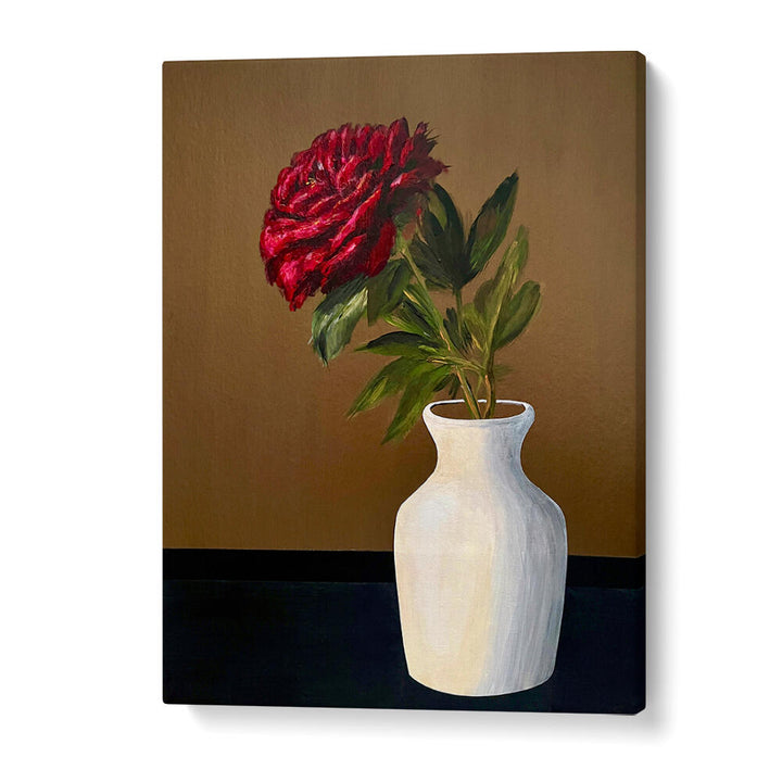 PEONY IN A WHITE VASE