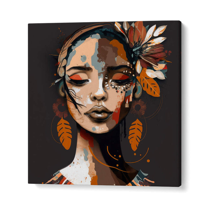 PORTRAIT OF A WOMAN WITH CLOSED EYES , PORTRAITS & FIGURATIVE ILLUSTRATIONS