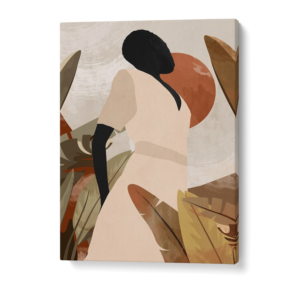 TROPICAL GIRL, BOHO ART PAINTINGS showcase vibrant abstract art, perfect for enhancing your bohemian decor.