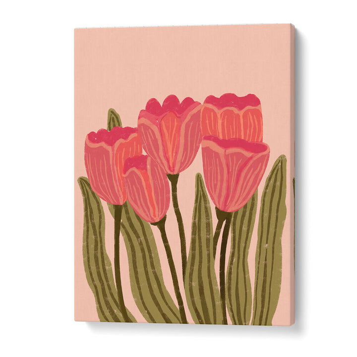 RED TULIPS , FLORAL FLOWER PAINTINGS