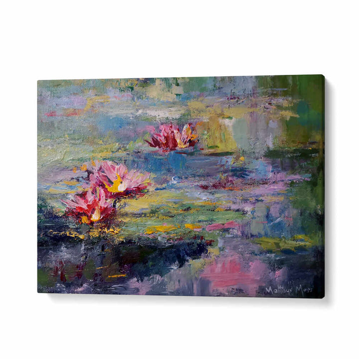 SACRED POND , FLORAL FLOWER PAINTINGS