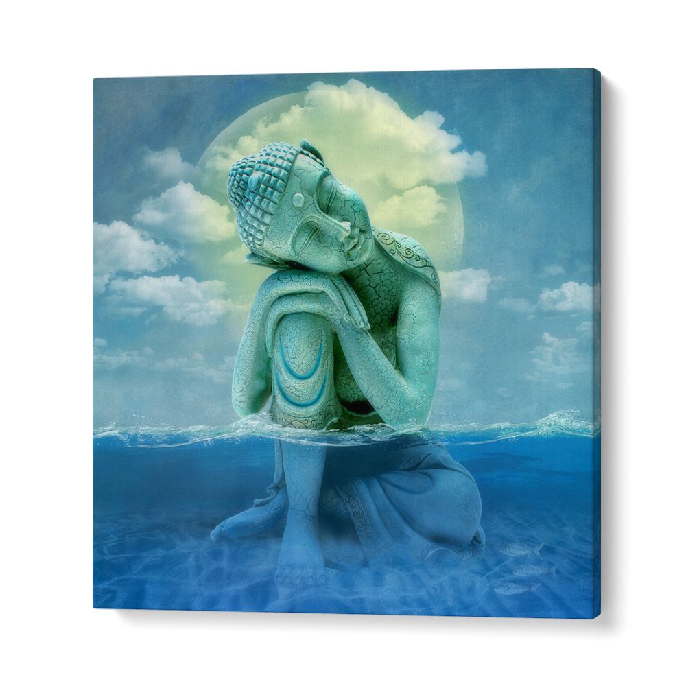 SERENE BUDDHA MOONLIT WATER