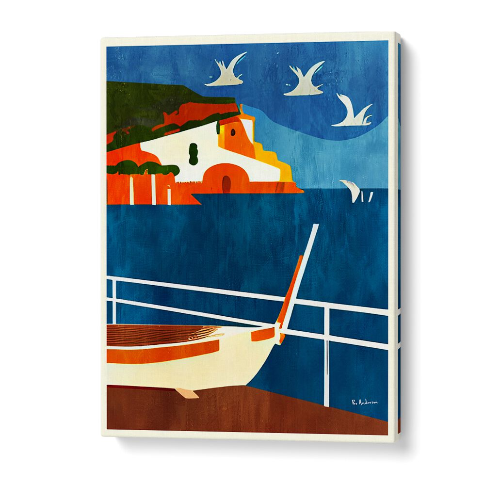 Vibrant LA CORSE, BEACH PAINTINGS showcase Corsica's stunning coastline, adding charm to any space.