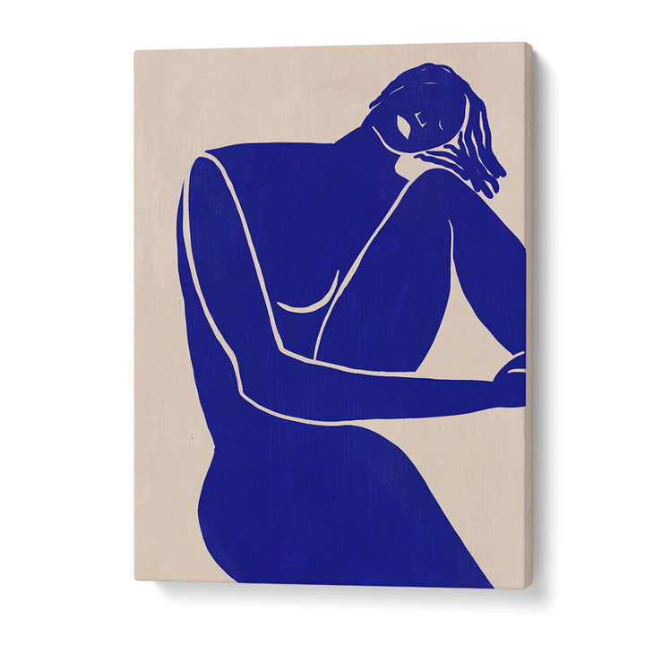MINIMALIST BLUE SILHOUETTE FIGURE , PORTRAITS & FIGURATIVE ILLUSTRATIONS