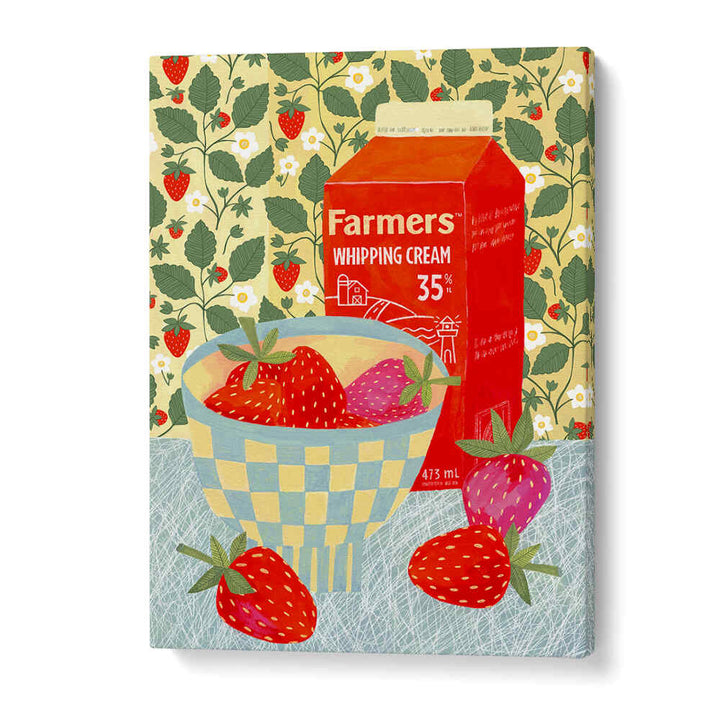 STRAWBERRIES IN A CHECKERED BOWL