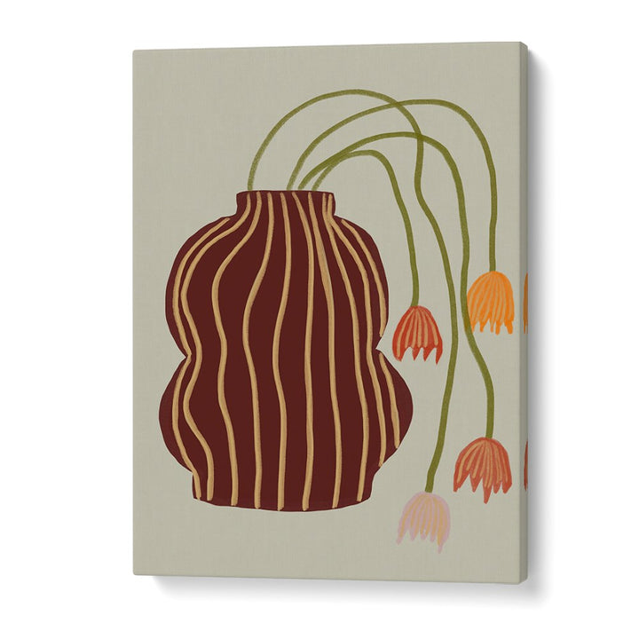 STRIPED VASE DROOPING FLOWERS