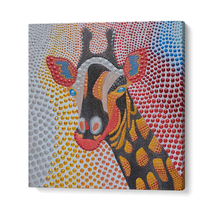 Colorful stylized giraffe artwork, perfect for kids room paintings to inspire creativity and adventure.