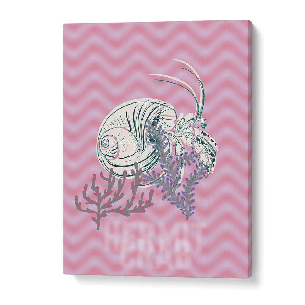 Vibrant SEA LIFE JOY, BEACH PAINTINGS featuring a seashell and coral, perfect for a coastal home decor.