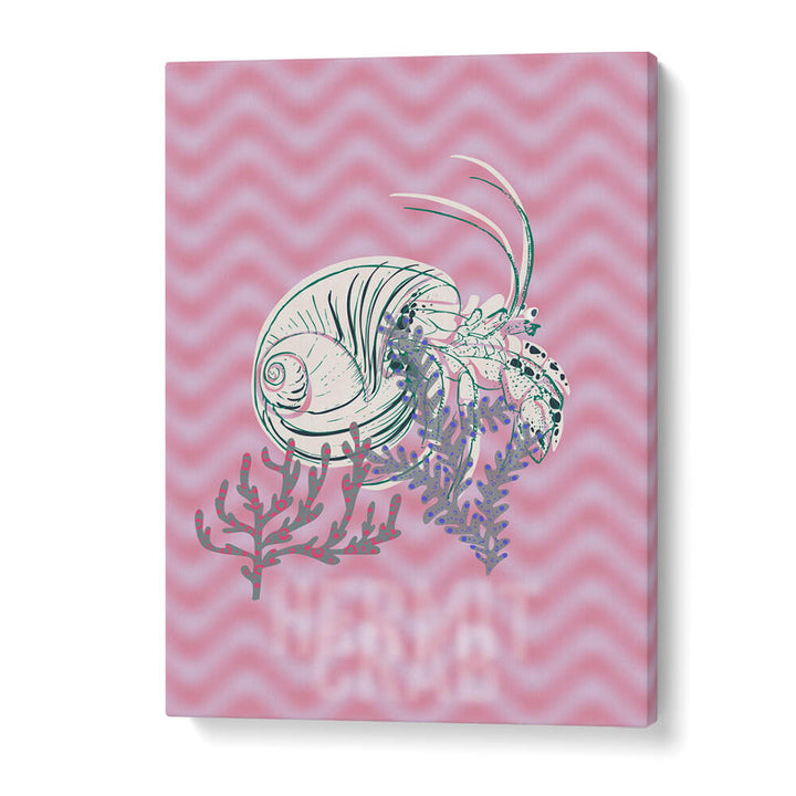 Vibrant SEA LIFE JOY, BEACH PAINTINGS featuring a seashell and coral, perfect for a coastal home decor.