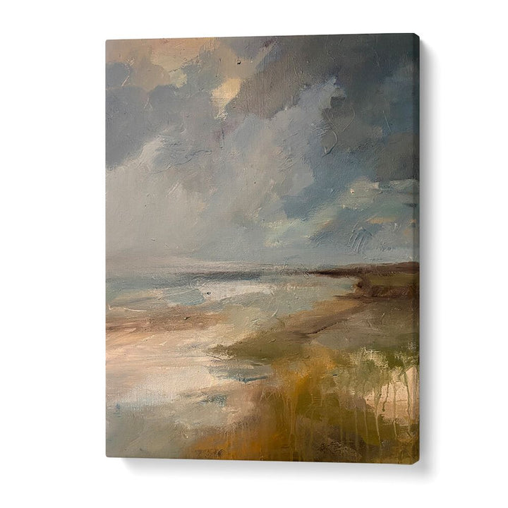 Transform your space with SERENE OCEAN DRAMATIC SKY, LANDSCAPE PAINTINGS, showcasing a captivating coastal view.
