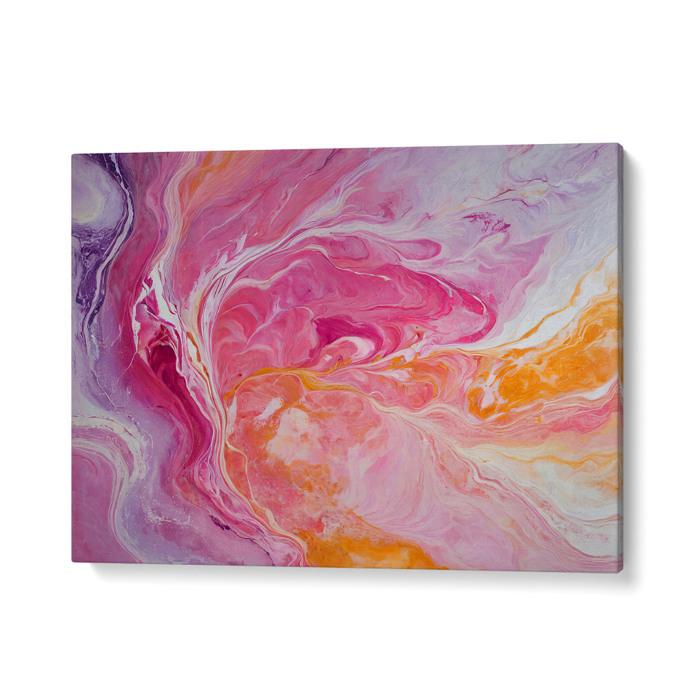 Stunning SWIRLING PATTERNS, ABSTRACT PAINTINGS in vibrant pink and orange, perfect for bold home decor.