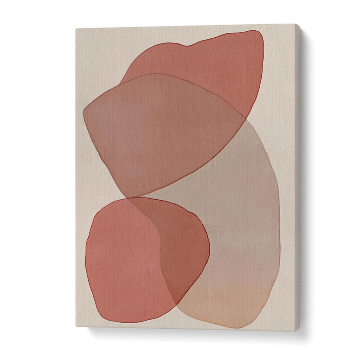 TRANSLUCENT SHAPES IN SOFT PINKS AND REDS , BOHO ART PAINTINGS