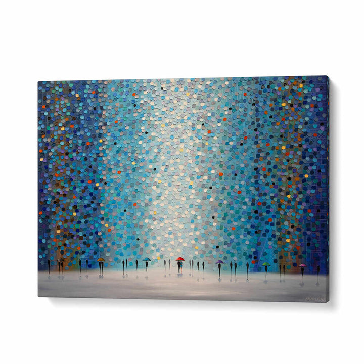 UMBRELLAS AT NIGHT , MODERN IMPRESSIONISM PAINTINGS