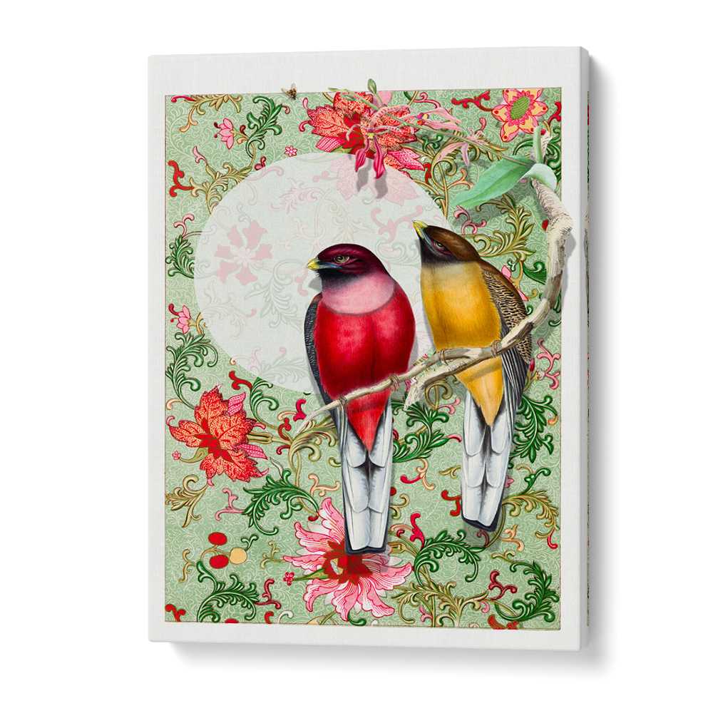 VIBRANT BIRDS FLORAL PATTERN
