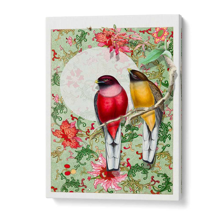 VIBRANT BIRDS FLORAL PATTERN