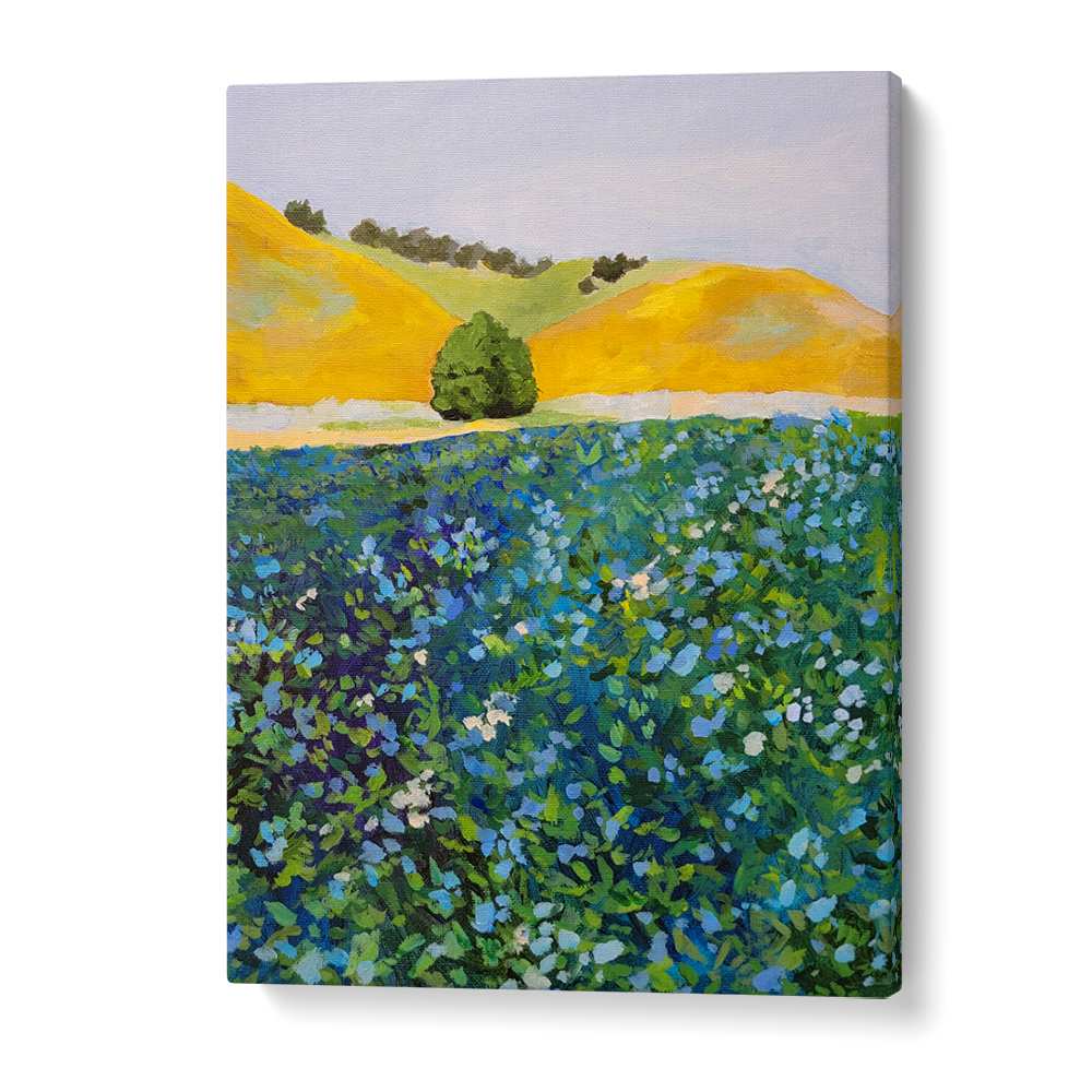 VIBRANT BLUE FLOWER FIELD