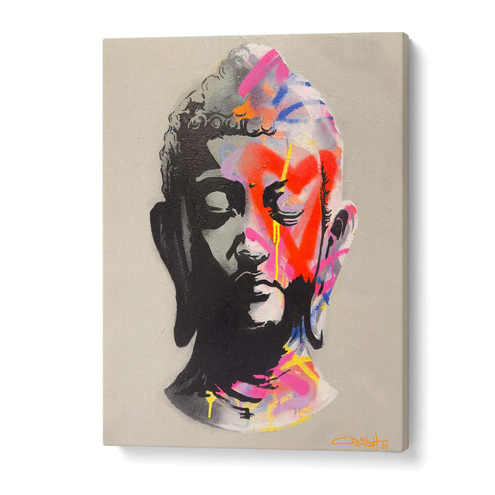 VIBRANT BUDDHA BUST , POP ART PAINTINGS