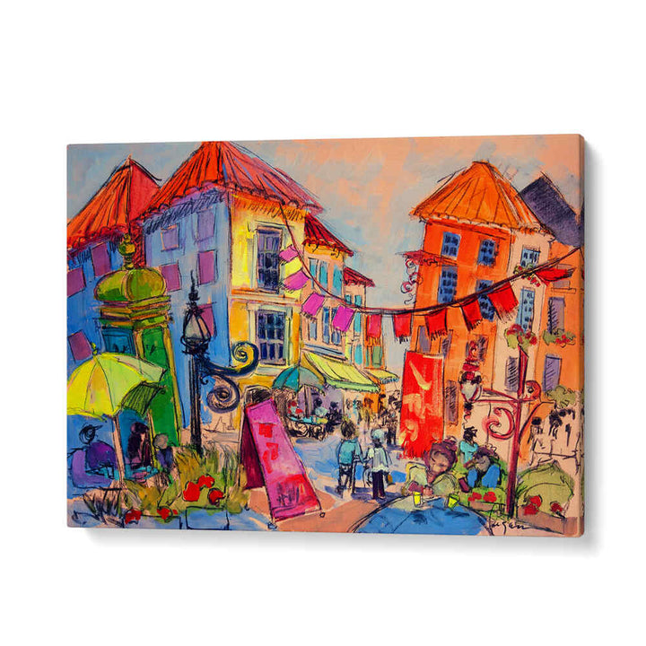 VIBRANT STREET SCENE , LANDSCAPE PAINTINGS