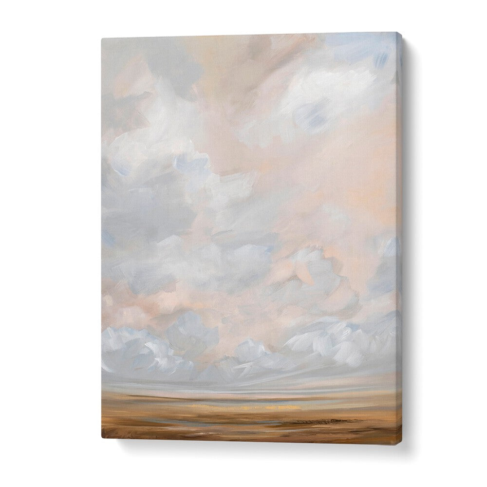 Warm October, abstract paintings featuring soft clouds and earthy tones, perfect for autumn decor.