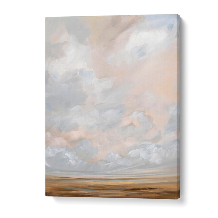 Warm October, abstract paintings featuring soft clouds and earthy tones, perfect for autumn decor.