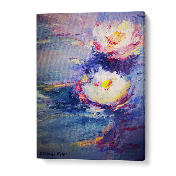 WATER LILIES , FLORAL FLOWER PAINTINGS