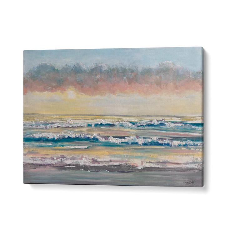Serene WAVES AT DAWN, BEACH PAINTINGS capturing coastal charm, perfect for transforming your living space.