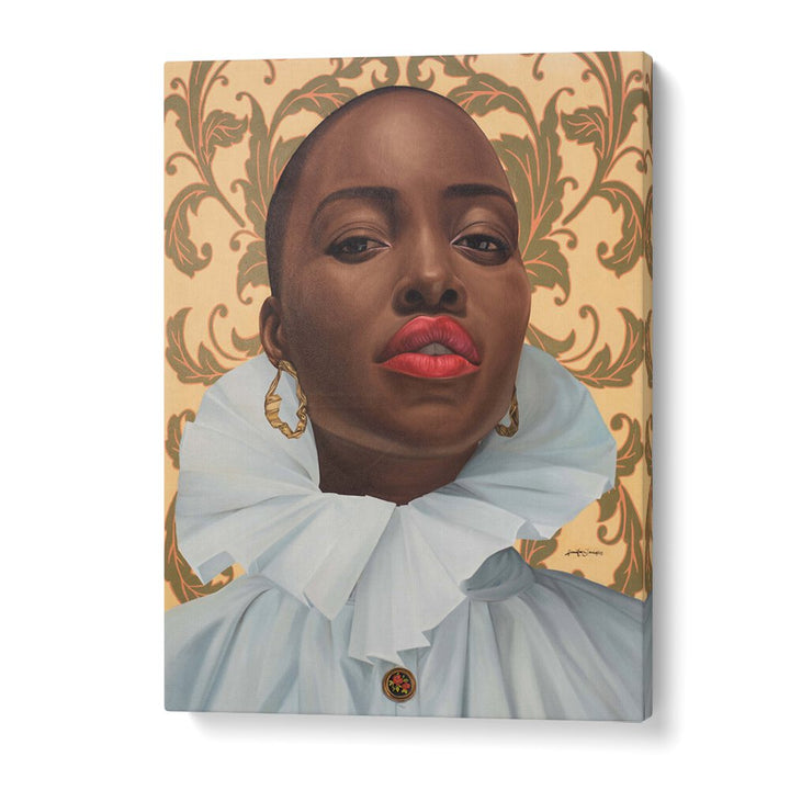 Captivating WOMAN IN BROWN, AFRICAN ART PAINTINGS showcasing strength and grace, perfect for elevating your space.
