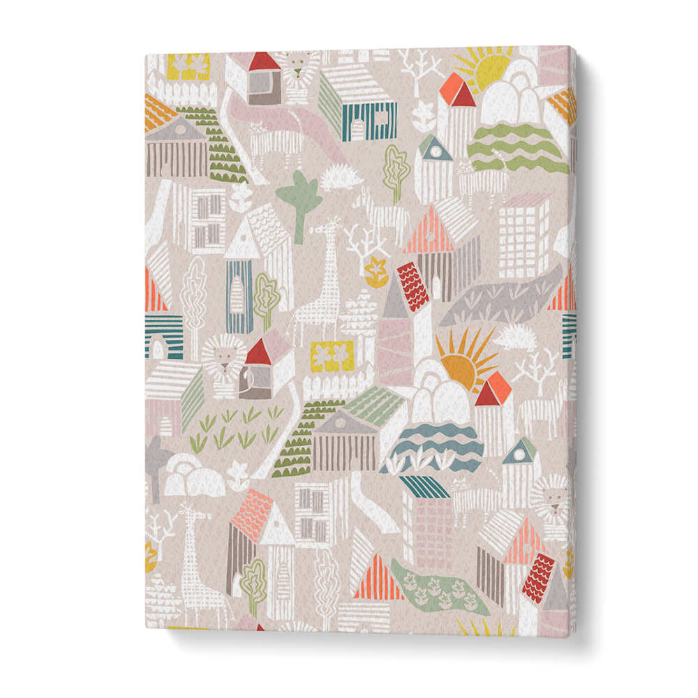 Whimsical Animals Hiding, Kids Room Paintings create a magical atmosphere in your child's space. Perfect for decor!