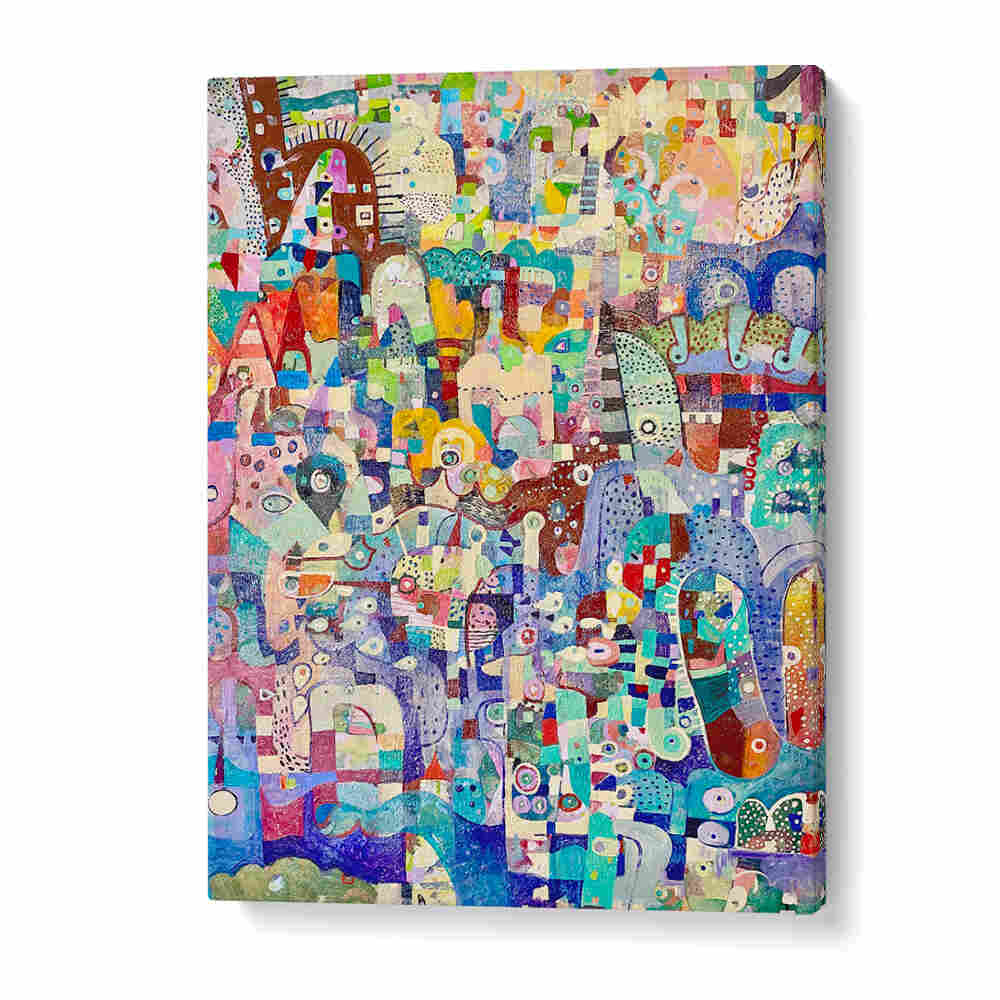GalleryWrap YELLOW LANDSCAPE , ABSTRACT PAINTINGS, textured yellow and earth-toned abstract landscape canvas